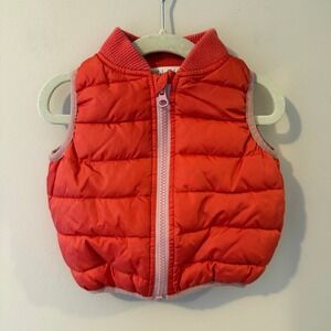 Baby Boden Orange Red Puffer‎ Vest Quilted Zip Up Outerwear 12-18 Months 86cm